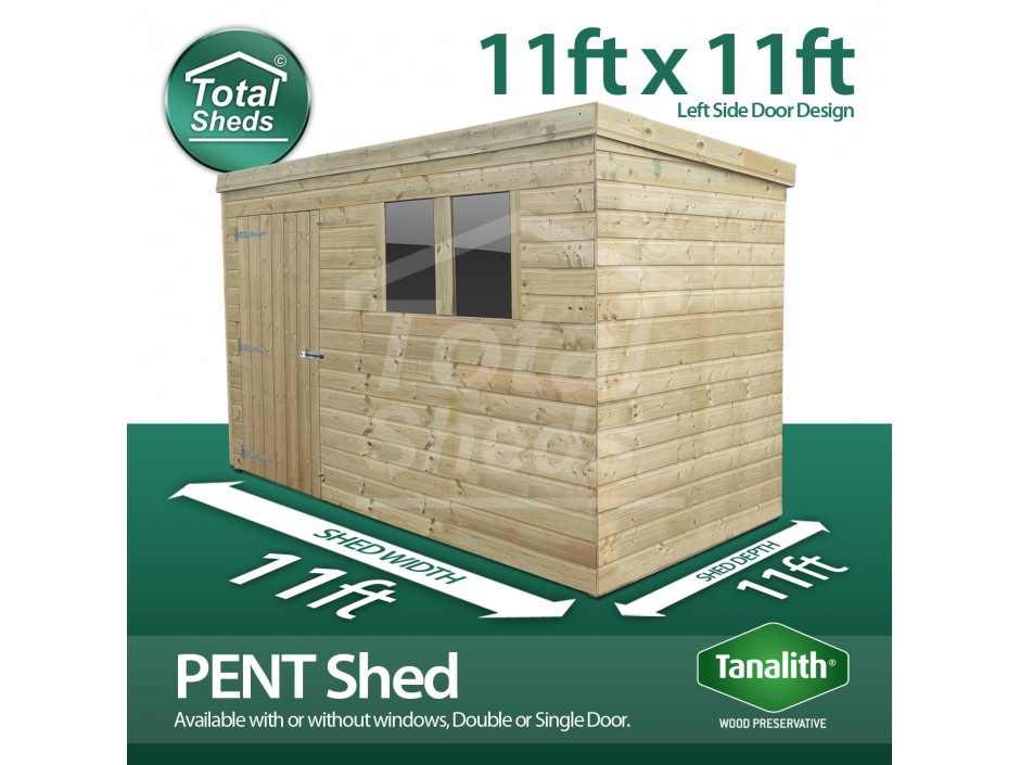 11ft X 11ft Pent Shed