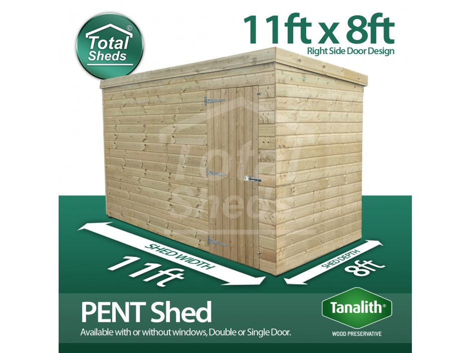 11ft X 8ft Pent Shed