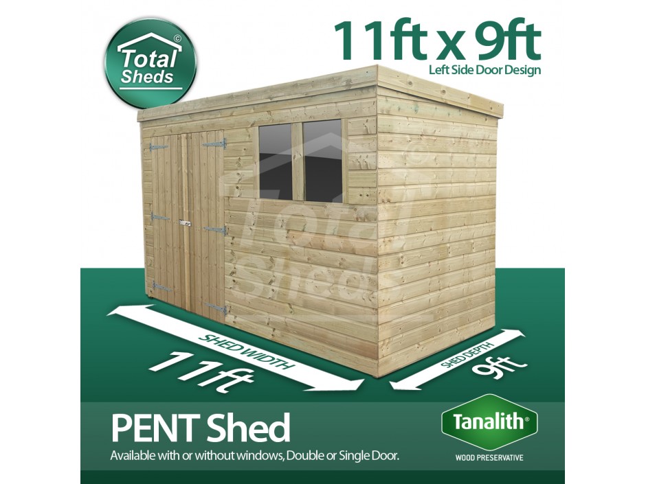 11ft X 9ft Pent Shed