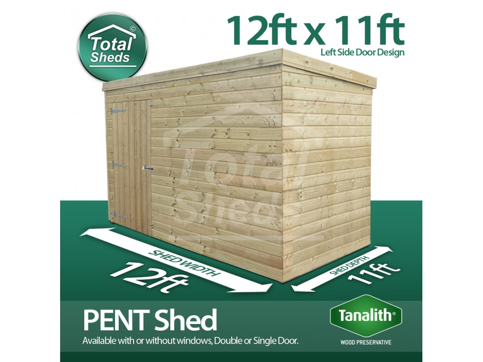 12ft X 11ft Pent Shed