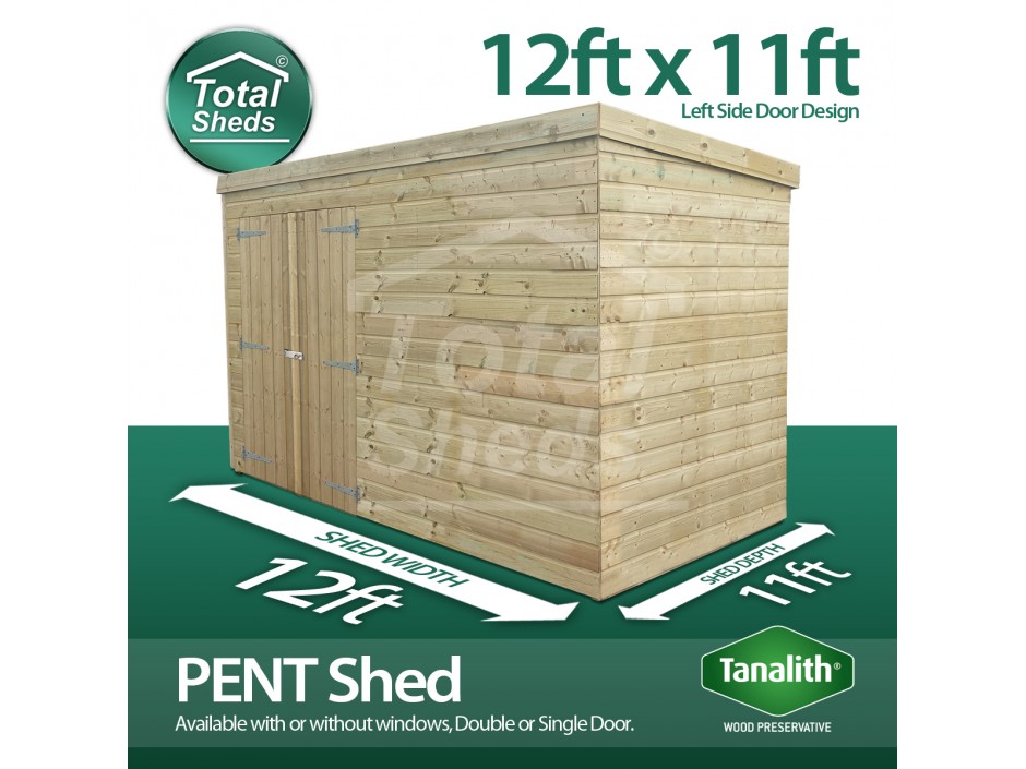 12ft X 11ft Pent Shed