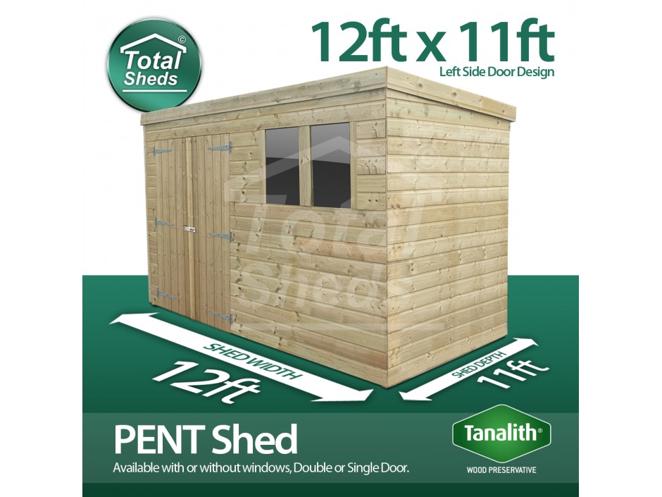 12ft X 11ft Pent Shed