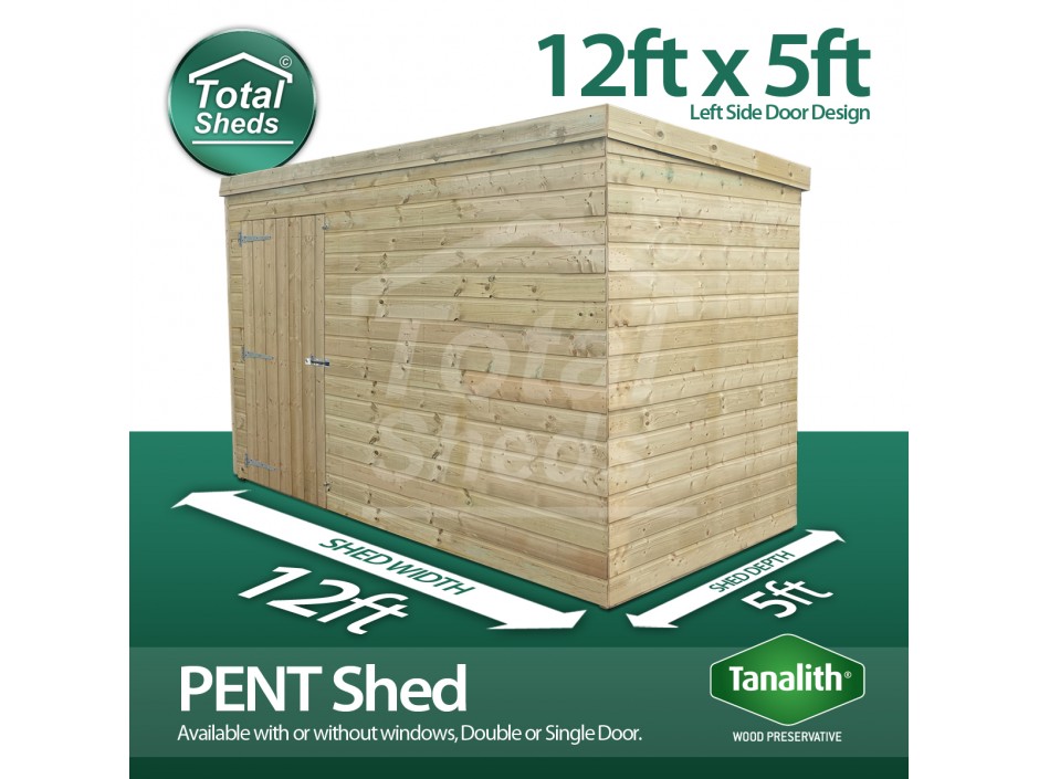 12ft X 5ft Pent Shed