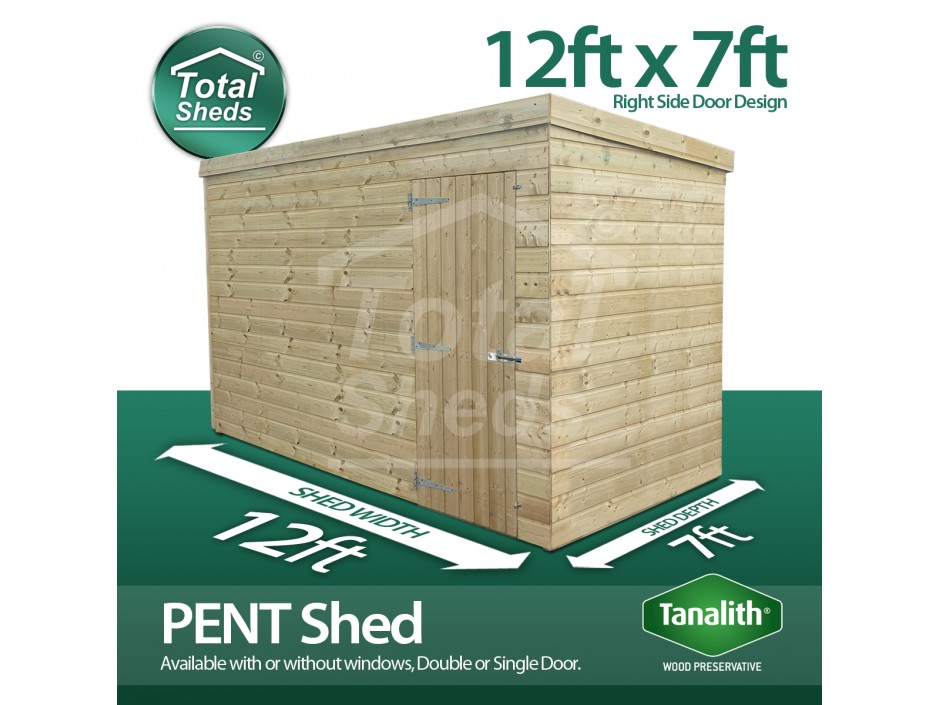 12ft X 7ft Pent Shed