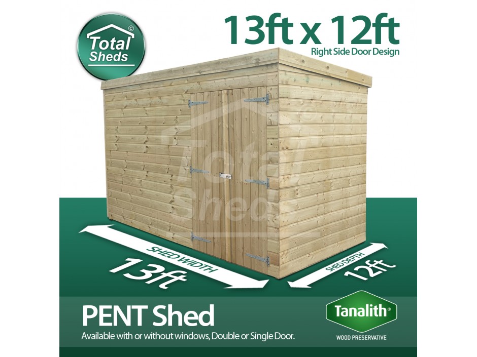 13ft X 12ft Pent Shed