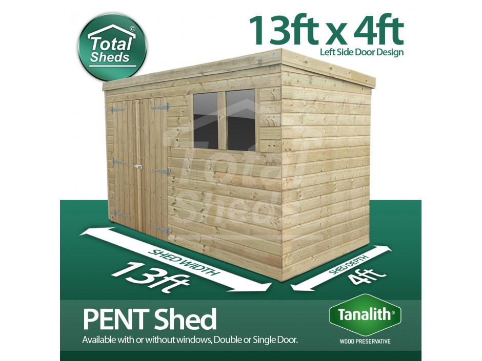 13ft X 4ftPent Shed