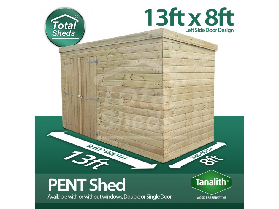 13ft X 8ft Pent Shed