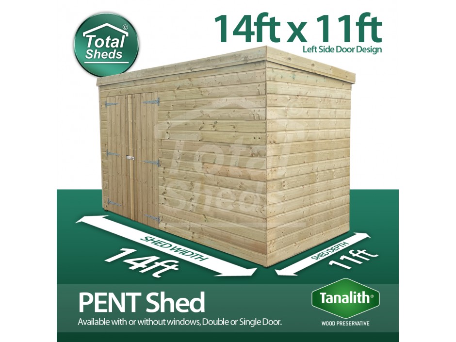 14ft X 11ft Pent Shed