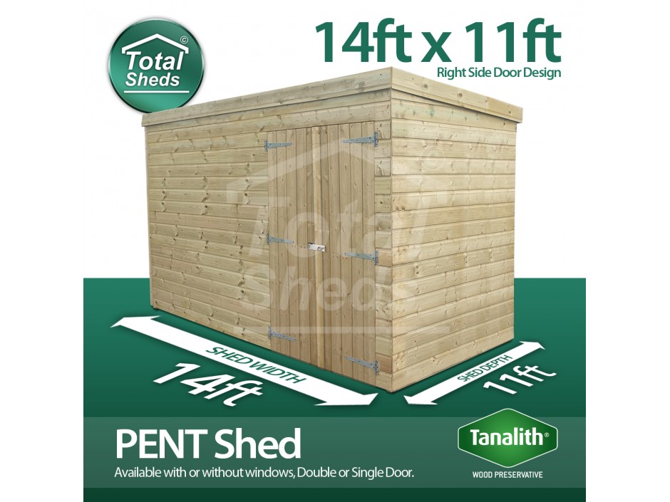 14ft X 11ft Pent Shed