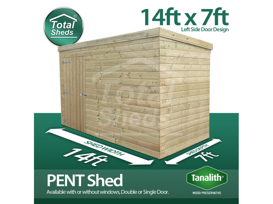14ft X 7ft Pent Shed
