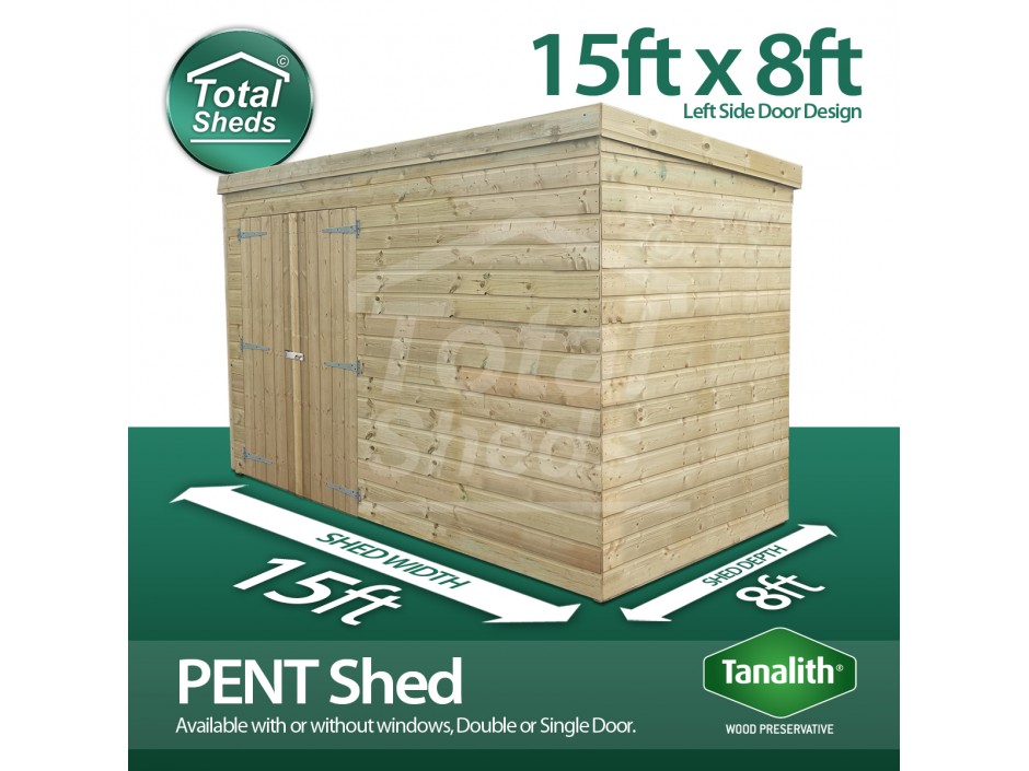 15ft X 8ft Pent Shed