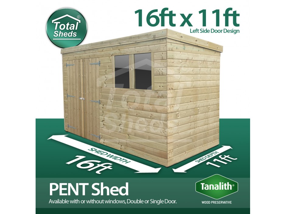 16ft X 11ft Pent Shed