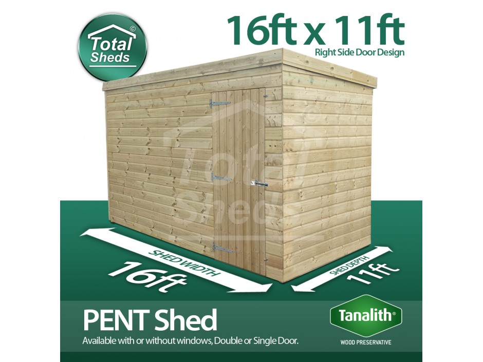 16ft X 11ft Pent Shed
