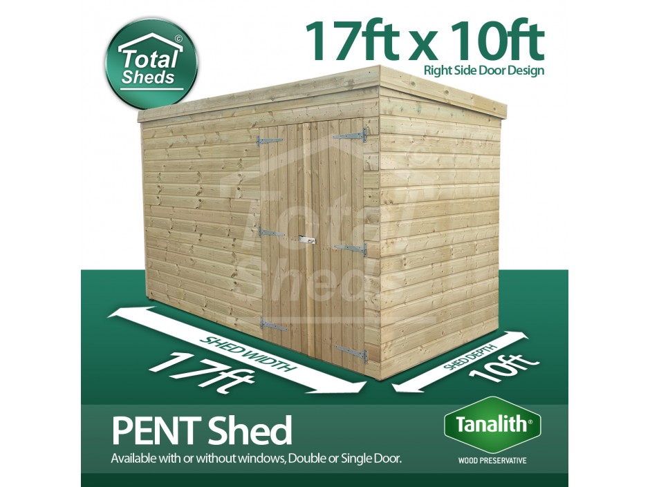 17ft X 10ft Pent Shed