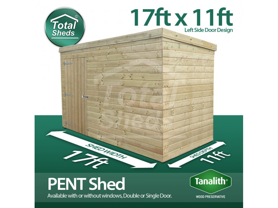 17ft X 11ft Pent Shed