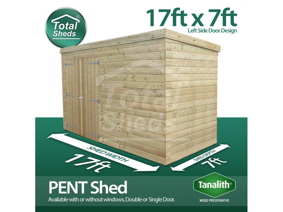 17ft X 7ft Pent Shed