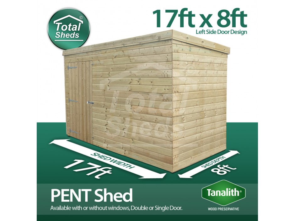 17ft X 8ft Pent Shed