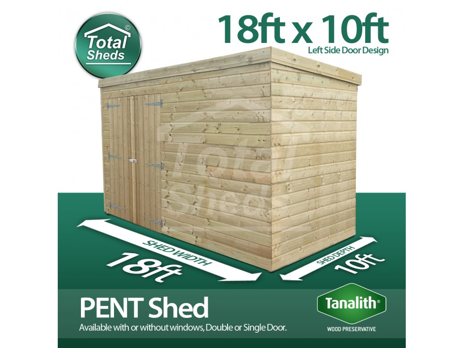 18ft X 10ft Pent Shed