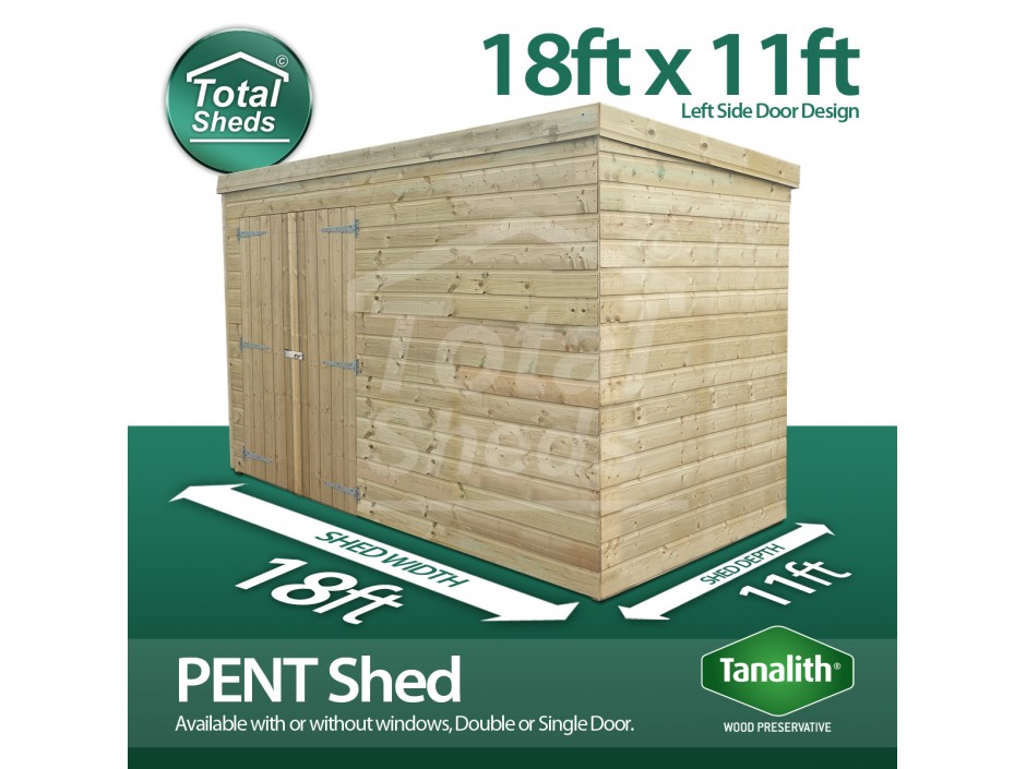 18ft X 11ft Pent Shed