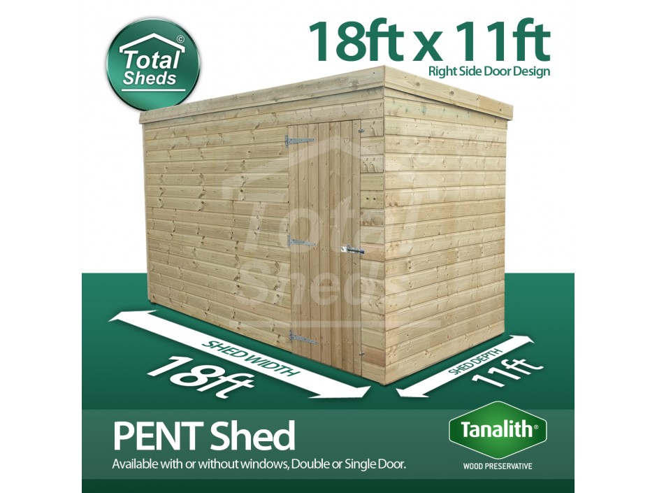 18ft X 11ft Pent Shed