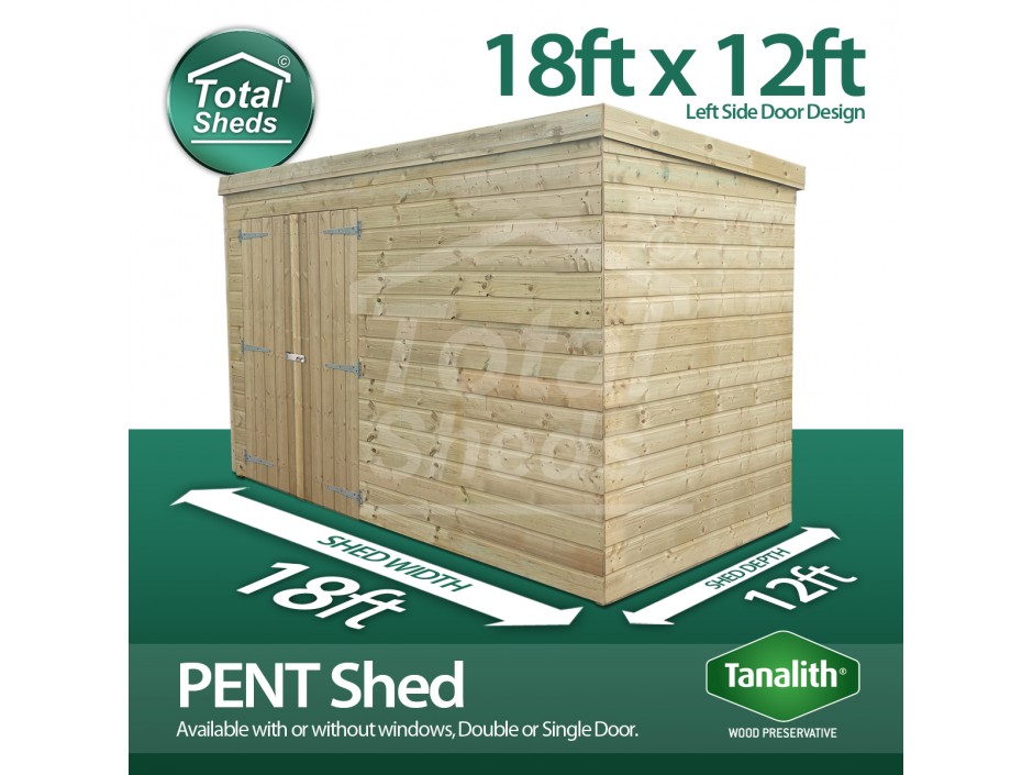 18ft X 12ft Pent Shed