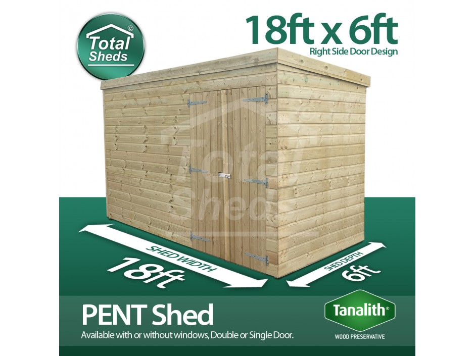 18ft X 6ft Pent Shed