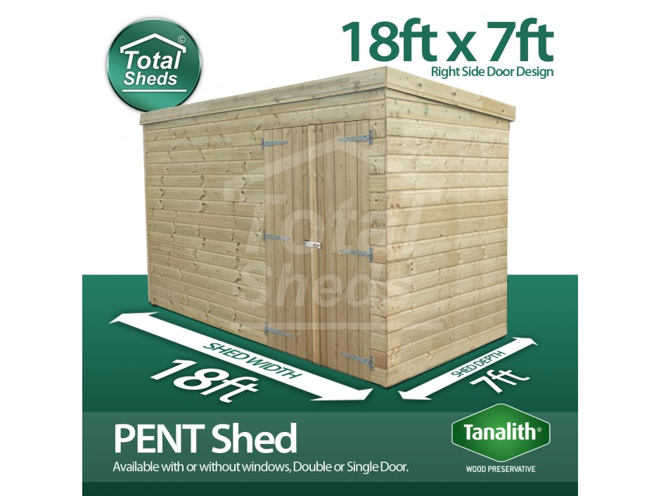 18ft X 7ft Pent Shed