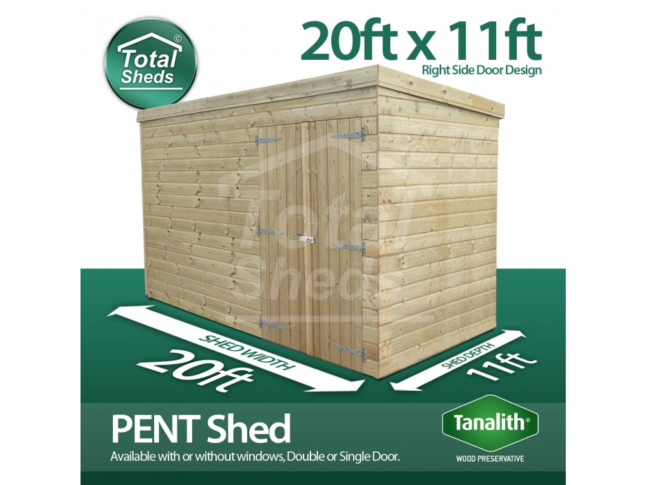 20ft X 11ft Pent Shed