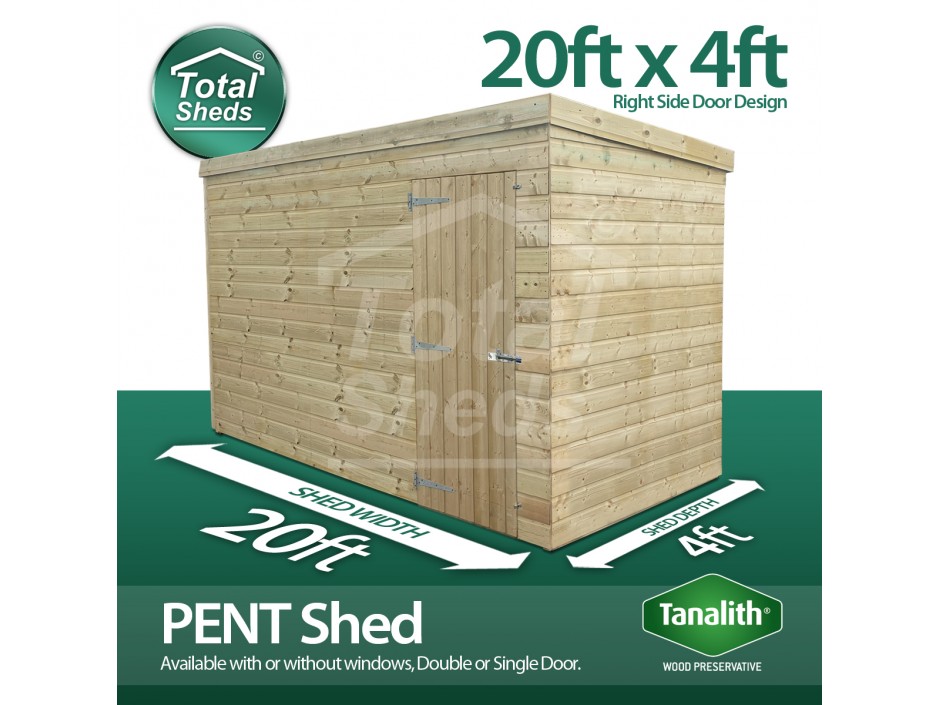 20ft X 4ft Pent Shed