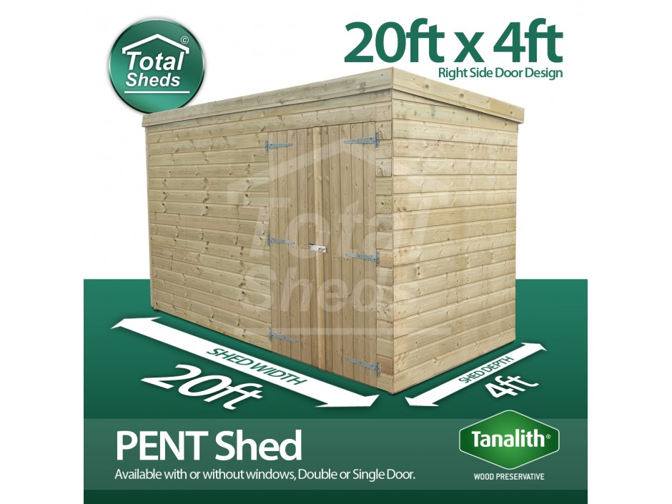 20ft X 4ft Pent Shed