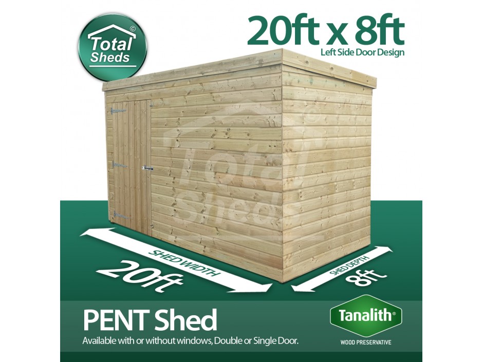 20ft X 8ft Pent Shed