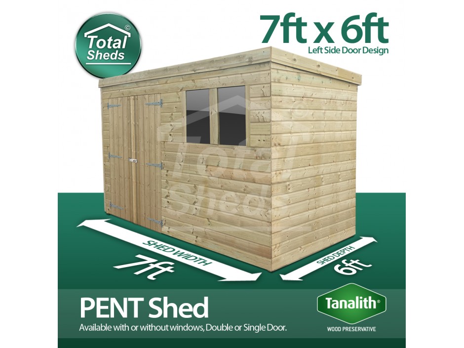 7ft X 6ft Pent Shed