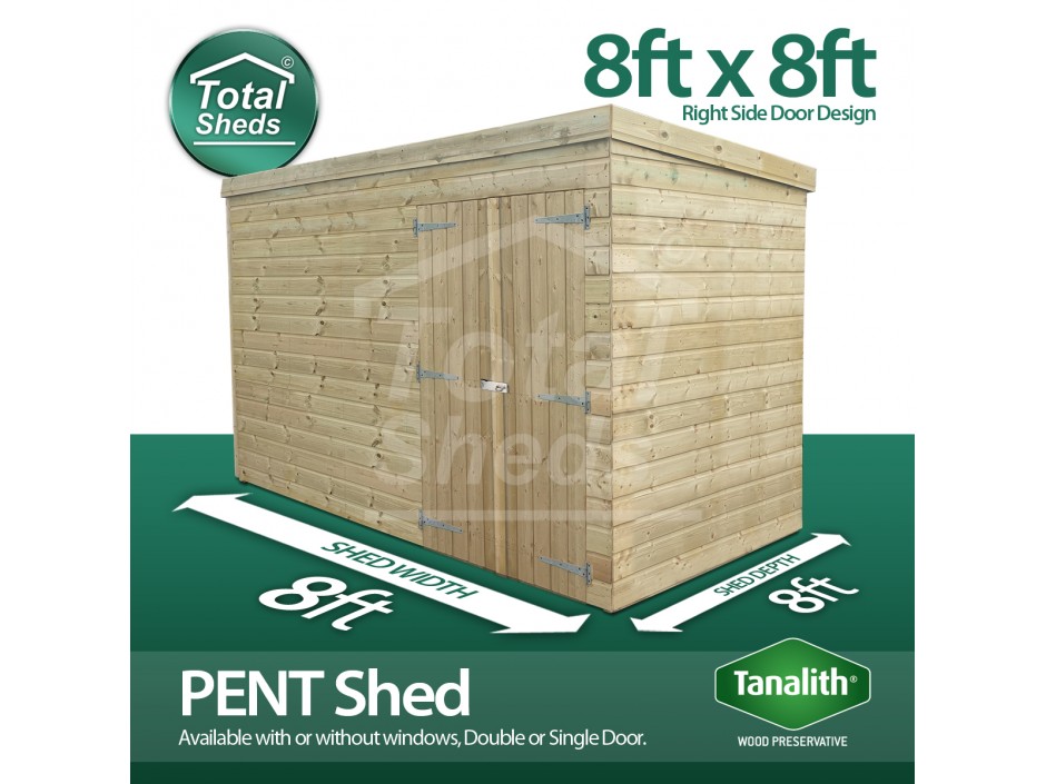 8ft X 8ft Pent Shed