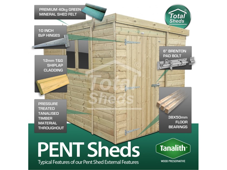 19ft X 7ft Pent Shed