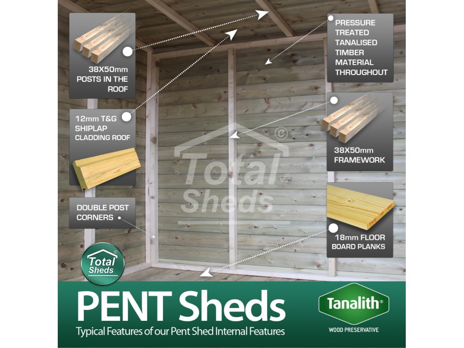 19ft X 7ft Pent Shed