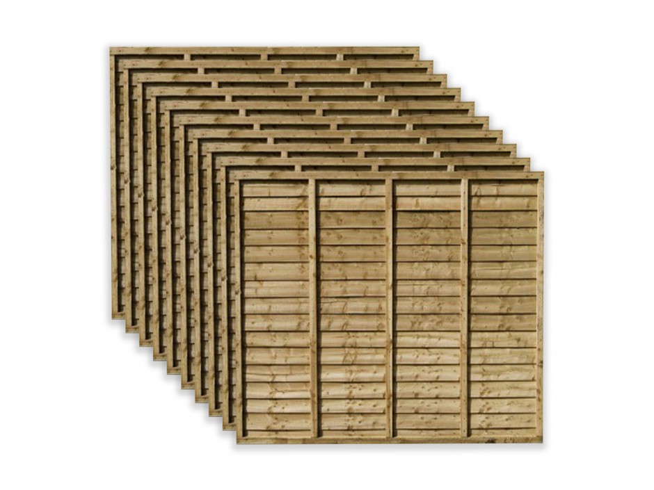 6ft x 2ft Waney Lap Overlap Larch Lap Fence Panels (Pack of 10)