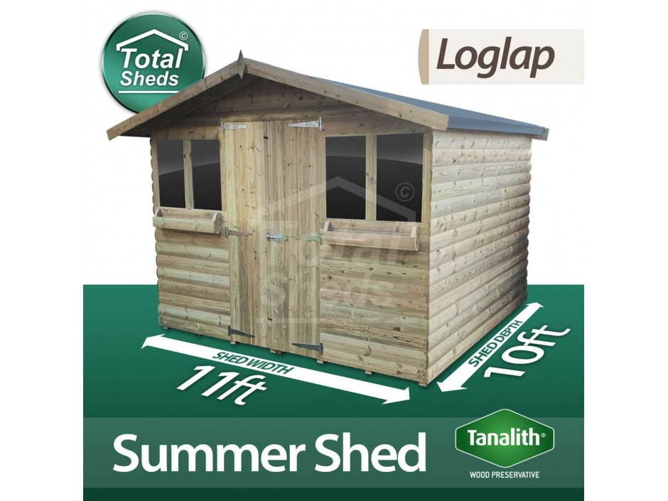 11ft X 10ft Loglap Summer Shed