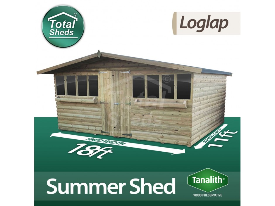 19ft X 11ft Loglap Summer Shed