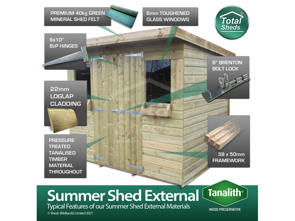 17ft X 7ft Loglap Summer Shed