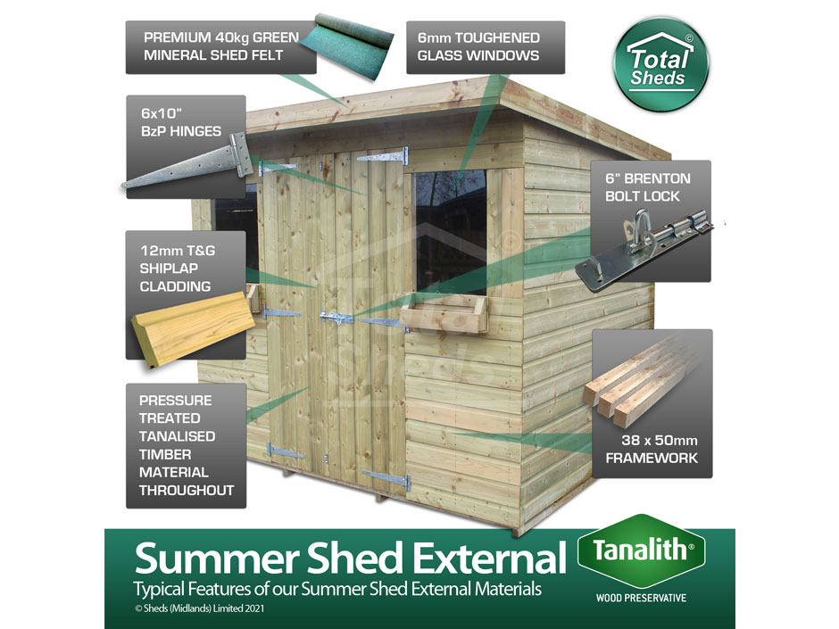 8ft X 12ft Summer Shed