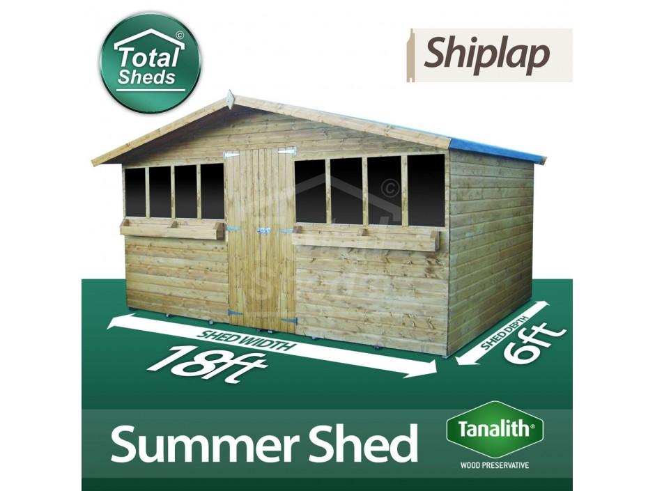 18ft X 6ft Summer Shed