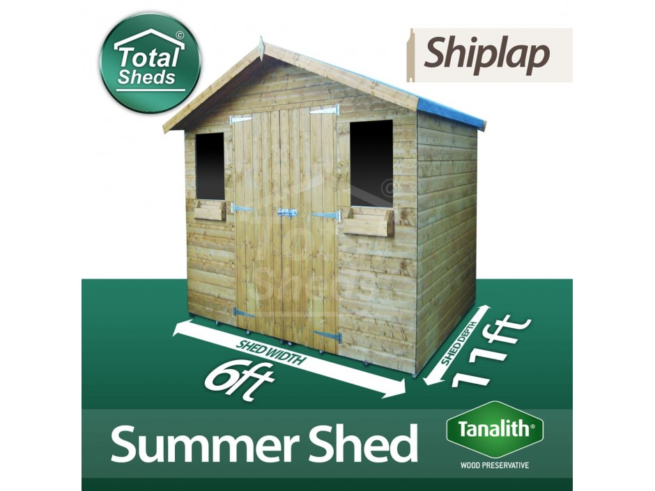 6ft X 11ft Summer Shed