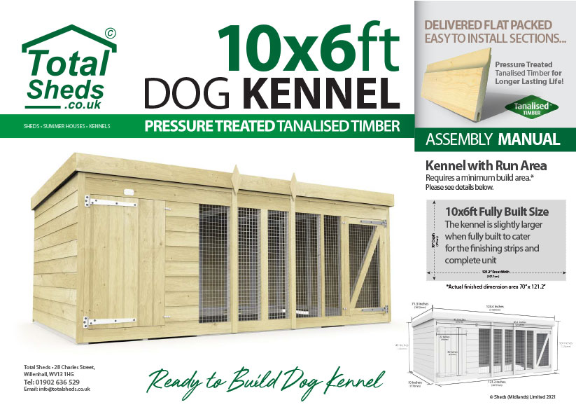 10ft x 6ft F&F Dog Kennel assembly guide