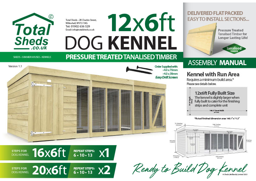 12ft x 6ft F&F Dog Kennel assembly guide