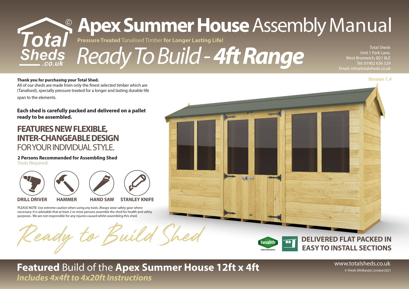 4ft Apex Summer Houses Installation Guide