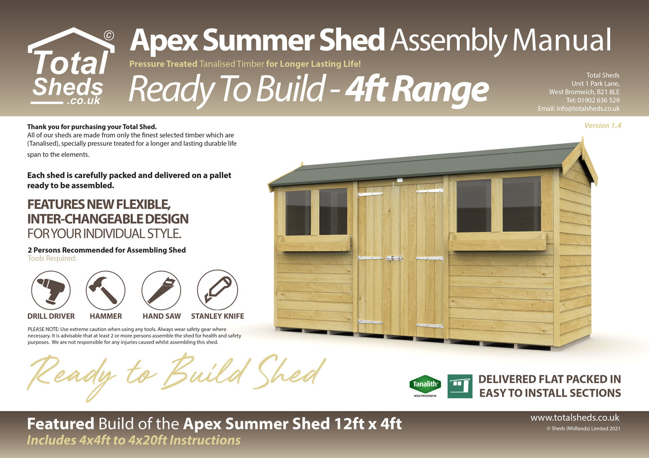 4ft Apex Summer Shed Installation Guide