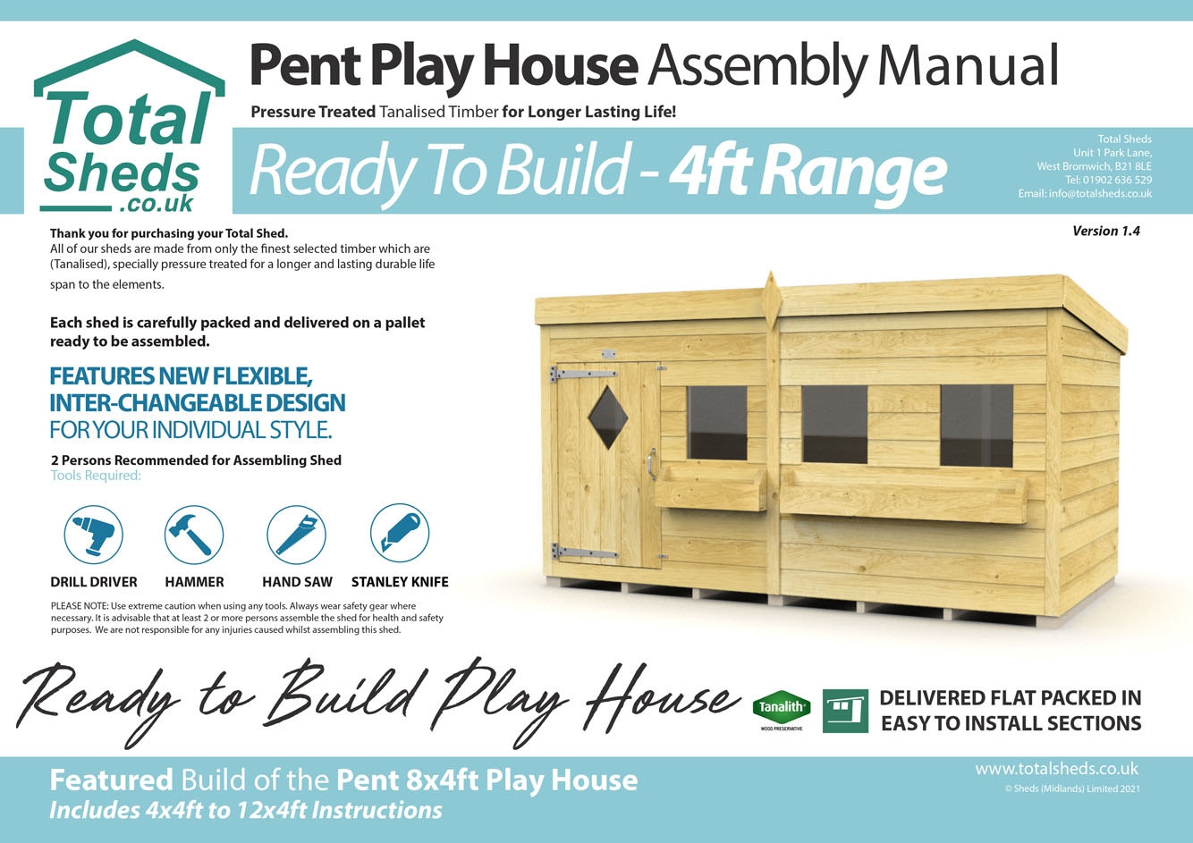 4ft F&F Play House assembly guide
