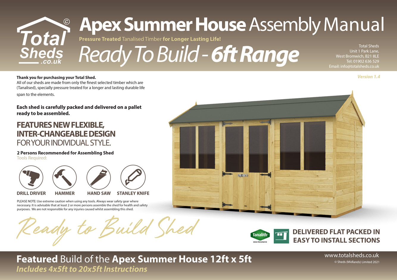 5ft Apex Summer Houses Installation Guide