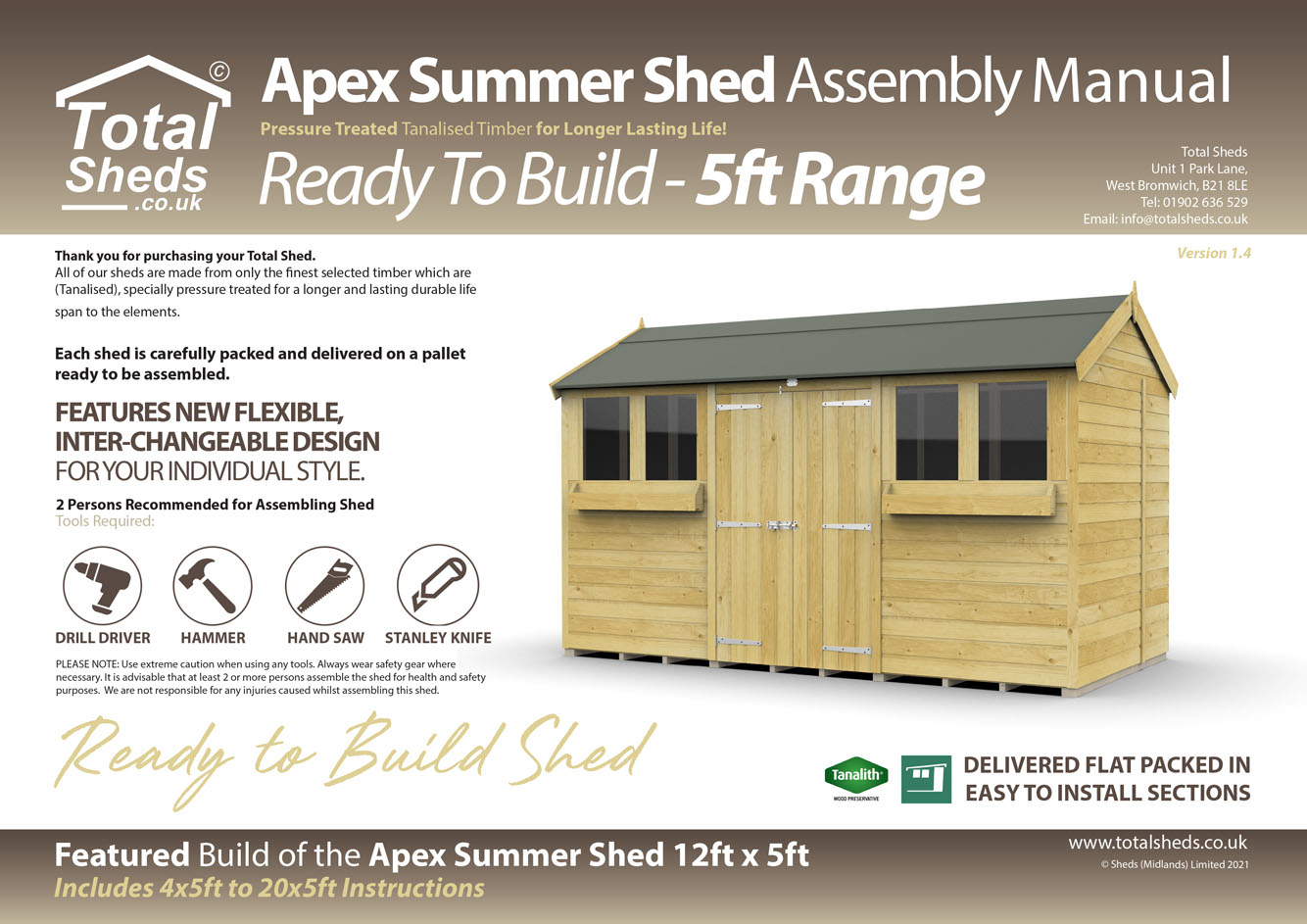 5ft Apex Summer Shed Installation Guide