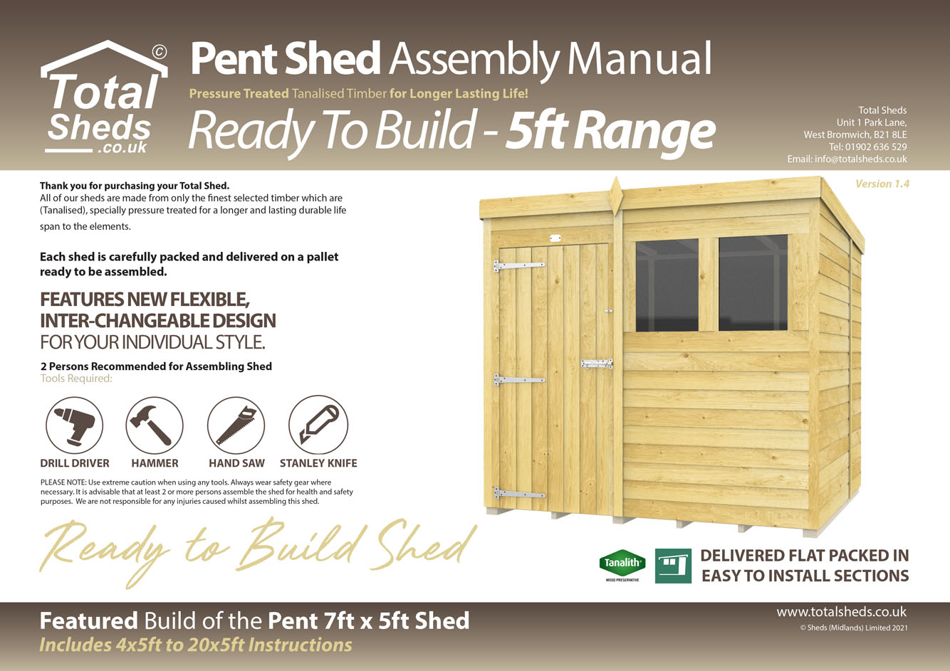 5ft Pent Shed Installation Guide